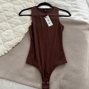 Dynamite Brown Sleeveless Bodysuit